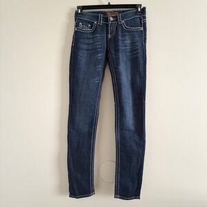 Free Culture Womens Size 3 Y2K Skinny Jeans Dark Wash Low Rise NWT